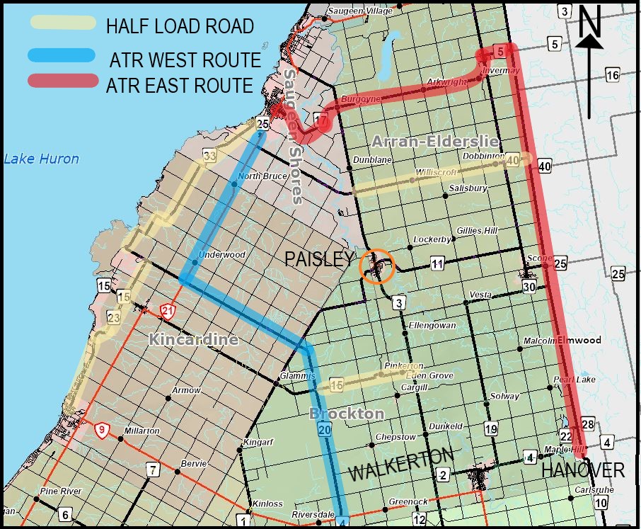 Alternate Truck Routes Map - Half-Load Roads