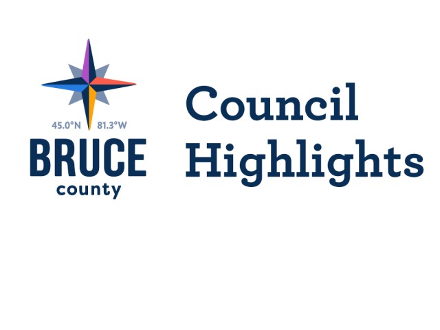 Bruce County logo. TEXT: Council Highlights