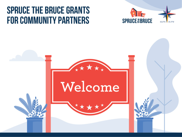 Graphic of a community sign that says Welcome