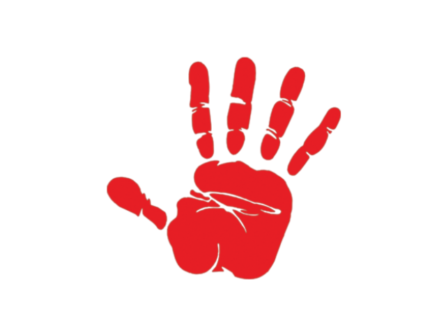 red hand print